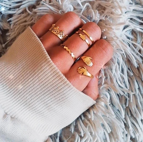 Bague couronne dorée - Divine Queen – Image 3