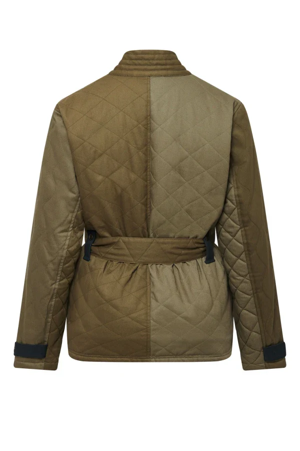 Veste Patchwork matelassée en coton bio kaki - Zuri – Image 5