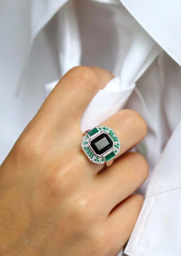 Bague Célestine Argent 925 Onyx noir