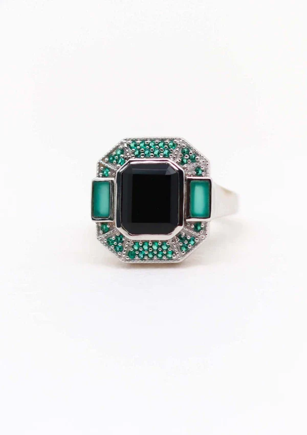 Bague Célestine Argent 925 Onyx noir – Image 3