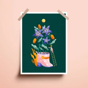 Illustration engagée papier recyclé Keep Growing