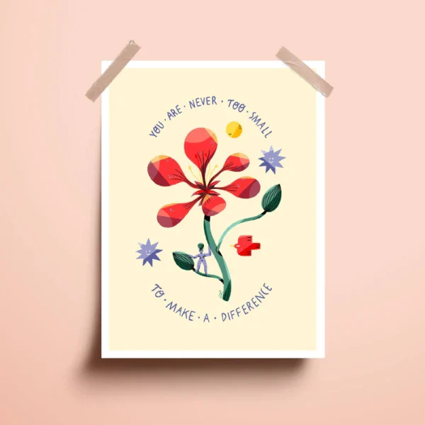 Illustration engagée papier recyclé Never Too Small – Image 2