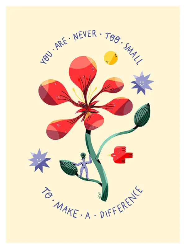 Illustration engagée papier recyclé Never Too Small – Image 3