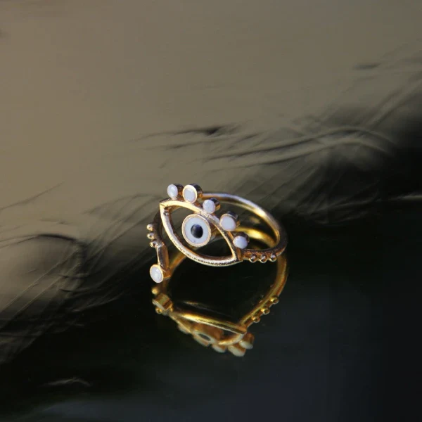 Bague dorée avec petit oeil – Image 5