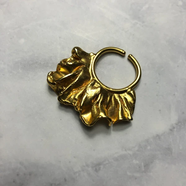 Bague faite main dorée I Dance – Image 7