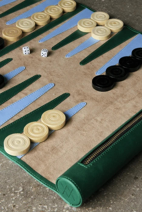 Jeu du Jacquet pliable - Backgammon de voyage en cuir végan – Image 4