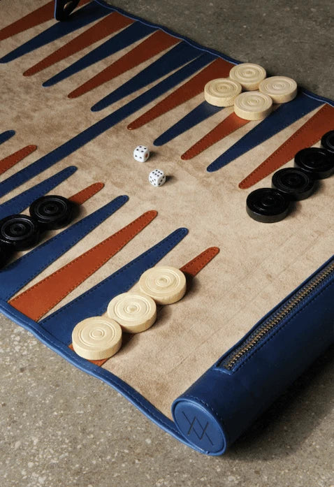 Jeu du Jacquet pliable - Backgammon de voyage en cuir végan – Image 2