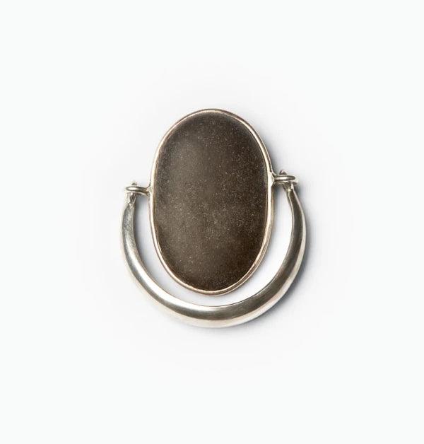 Grande bague en argent galet noir - Trouble – Image 4