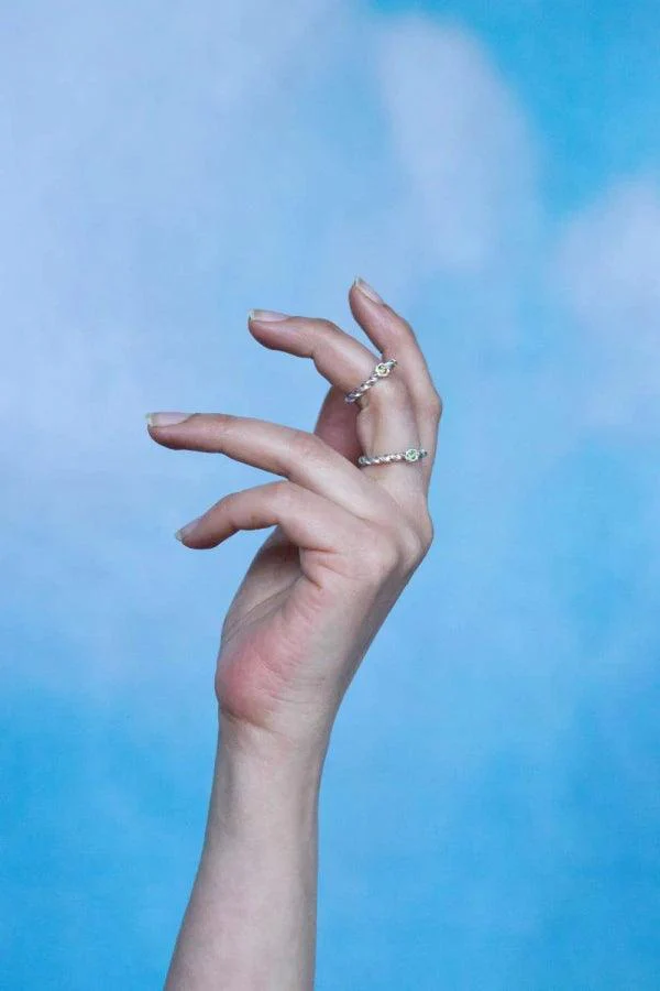 Bague en fil d'argent et Tourmaline verte - Liane