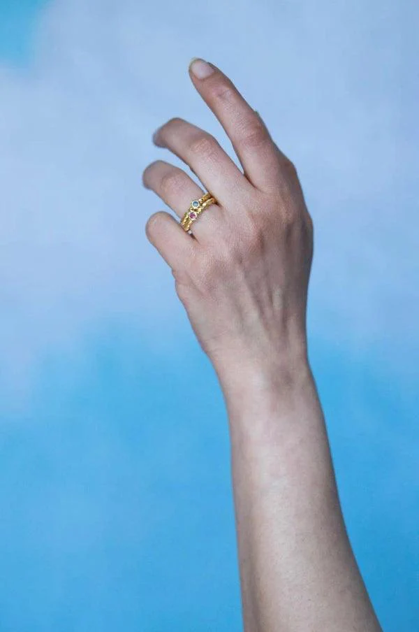 Bague doré et Tourmaline rose - Liane – Image 2