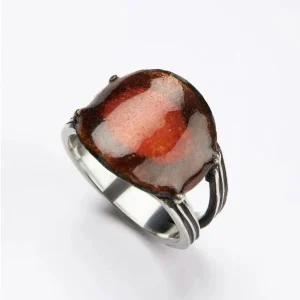 Bague en argent avec émail rose et bordeaux - Soul Love