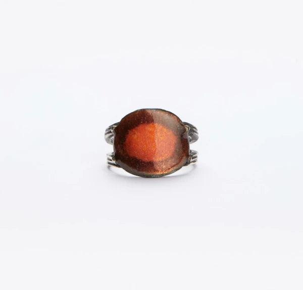 Bague en argent avec émail rose et bordeaux - Soul Love – Image 4