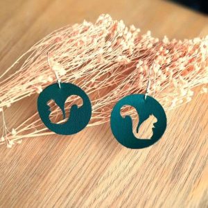 Boucles d'oreilles écureuils alter-cuir de raisin - plusieurs coloris