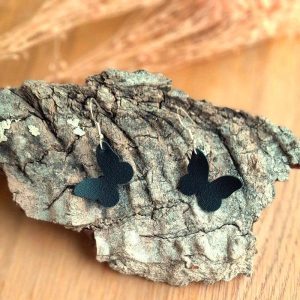 Boucles d'oreilles papillons alter-cuir de raisin - plusieurs coloris