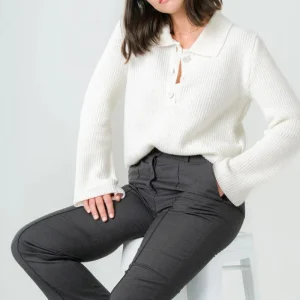 Pantalon taille haute gris - Gaura