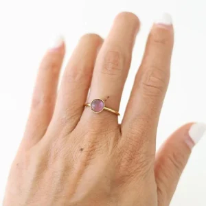 Bague petite ajustable en améthyste