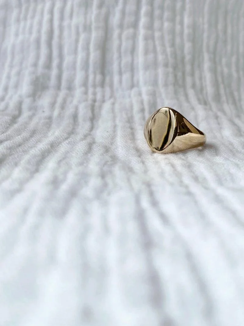 Bague chevalière signet dorée ou argentée – Image 7