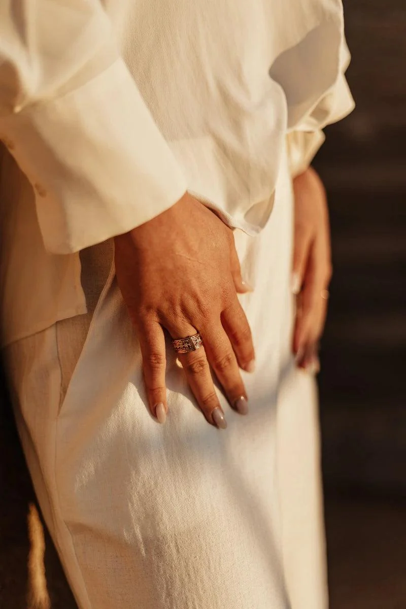 Bague semainier doré - Flowers