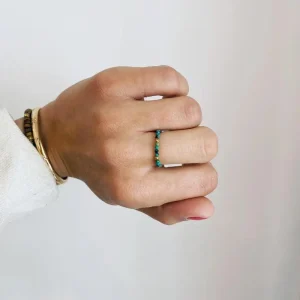 Bague en pierres naturelles facettées turquoise - Tiny stones Bliss