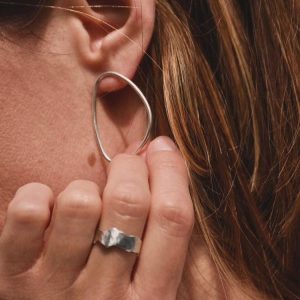 Boucles d'oreilles argent massif ovales - Esa