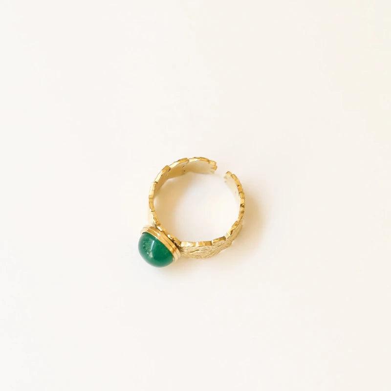 Bague feuille Agate verte – Image 5