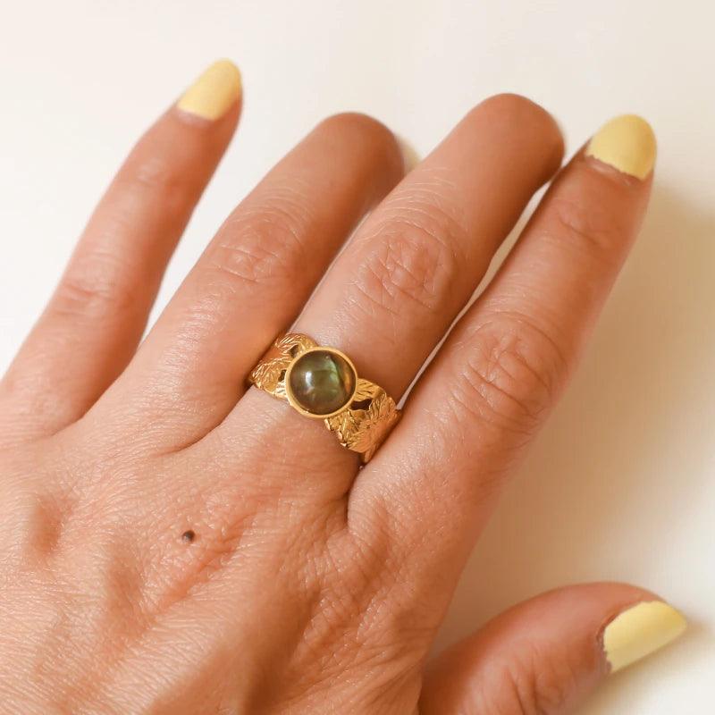 Bague feuille Labradorite – Image 2
