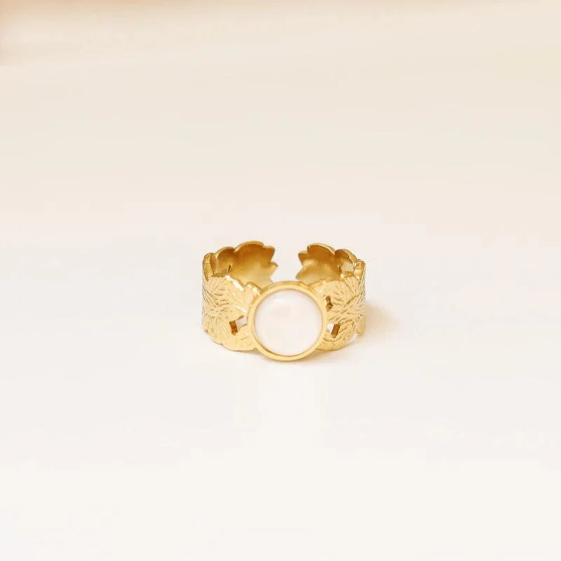 Bague feuille Nacre – Image 3