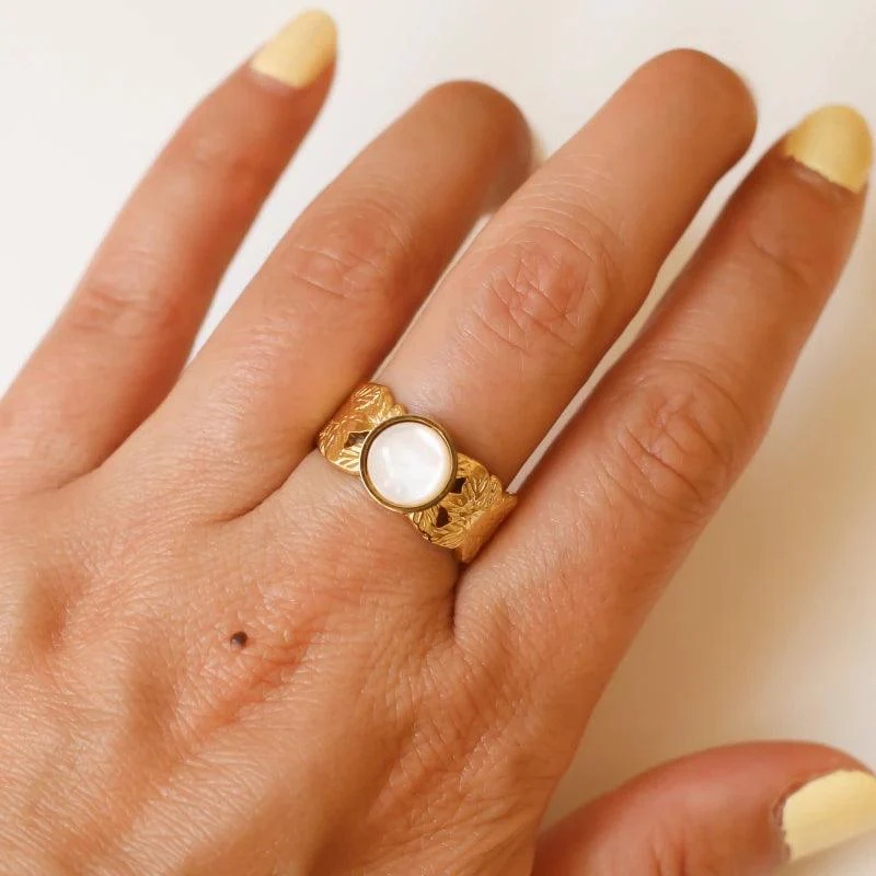 Bague feuille Nacre – Image 2