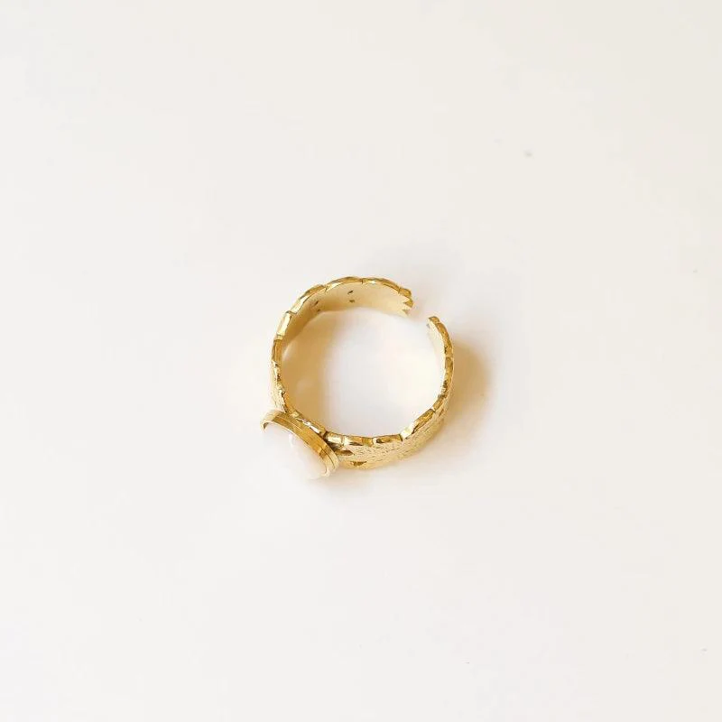 Bague feuille Nacre – Image 5