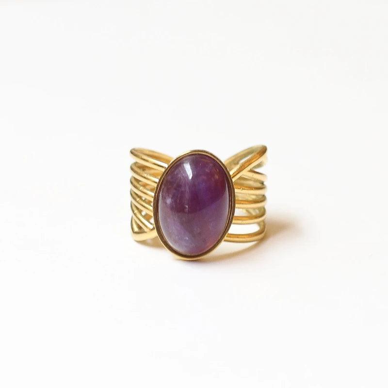 Bague vague Améthyste – Image 4