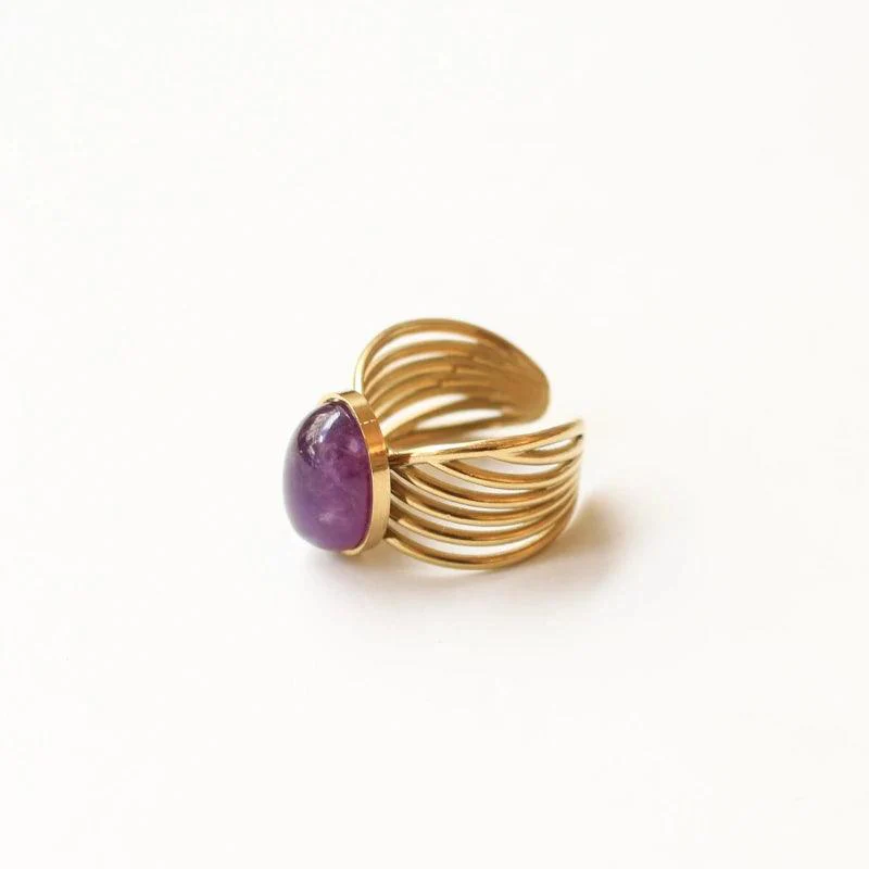 Bague vague Améthyste – Image 5