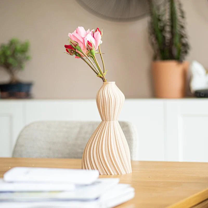 Vase en bois recyclé - Aurora inspiration robe de mariée