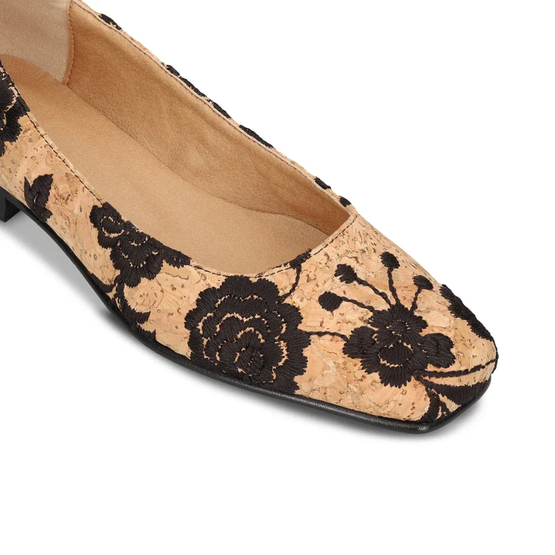 Ballerines en liège brodé écologiques et artisanales - Louise cork – Image 4