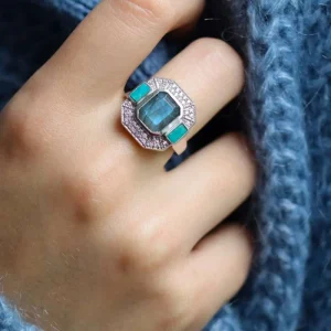 Bague labradorite en argent - Célestine