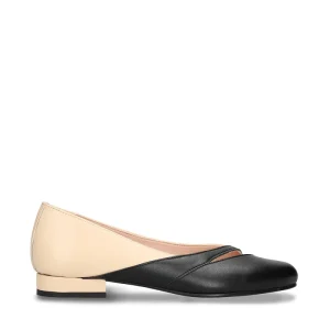 Sandales Ballerines Vegan en Cuir de Pomme Noir et Nude