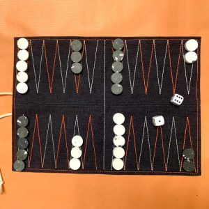 Backgammon de voyage éco-conçu fait en France - Noir