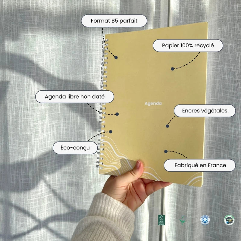 Agenda jaune non daté éco-responsable – Image 3