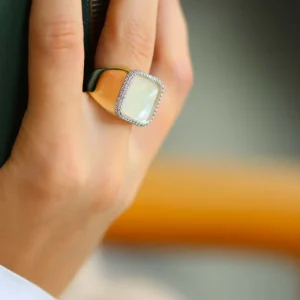 Bague Séraphine plaqué or Nacre