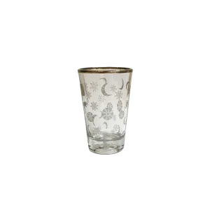Verres à thé avec motifs astraux argentés - Lot de 4