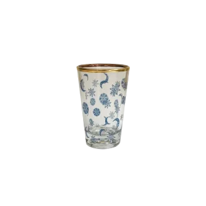 Verres à thé avec motifs astraux bleus - Lot de 4