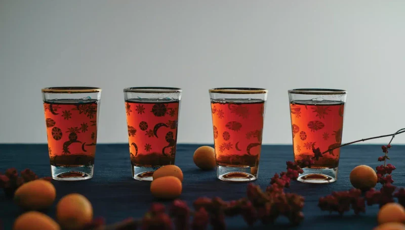 Verres à thé avec motifs astraux bleus - Lot de 4 – Image 3