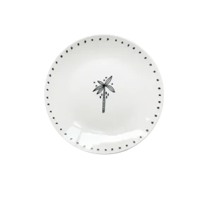 Petite assiette en porcelaine Palmier - Lot de 4