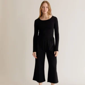 Pantalon en coton bio noir - Diana