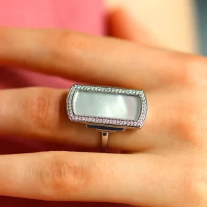 Bague art déco en argent nacre "Florentine"