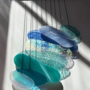 Attrape soleil en verre inspirée de l'eau - Fait main