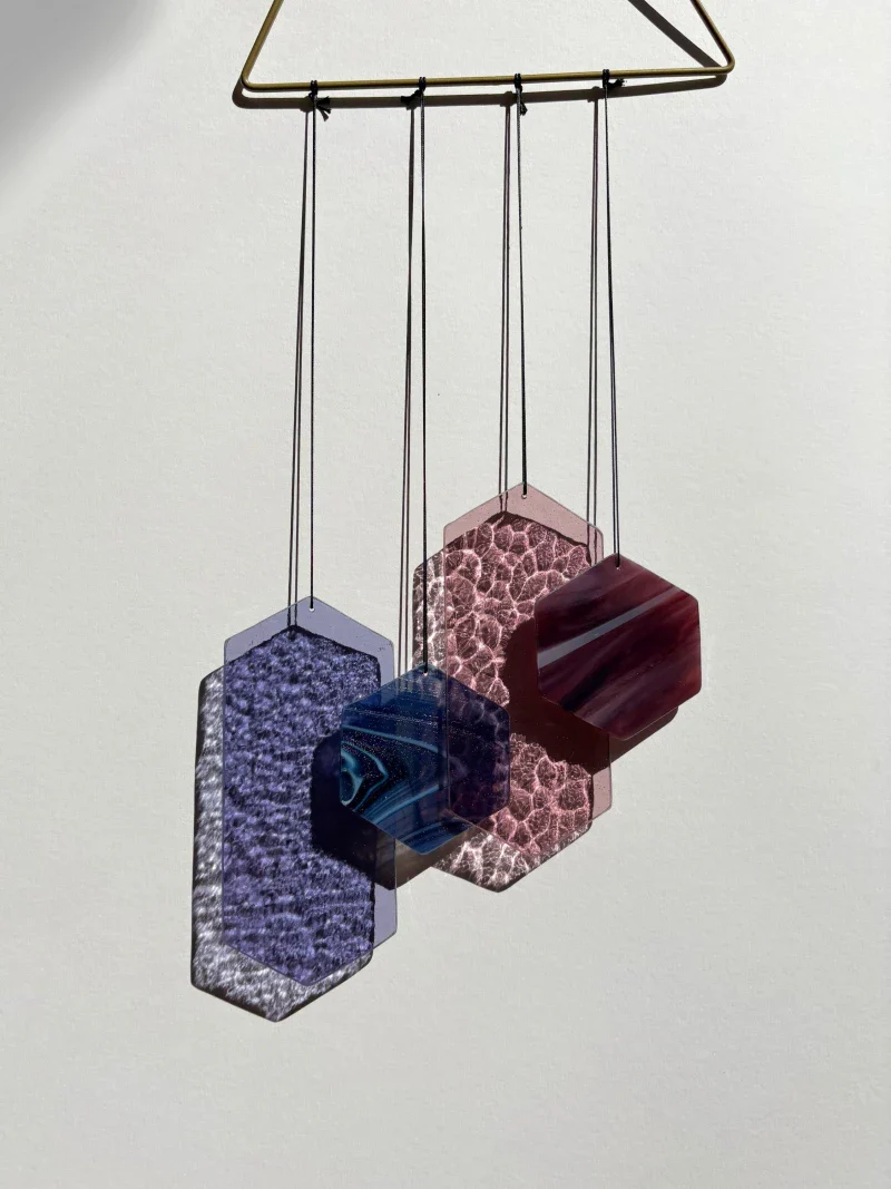 Suspension en verre géométrique fait main – Image 2