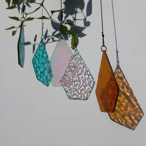 Décoration pendentif en Verre de Cathédrale Fait Main