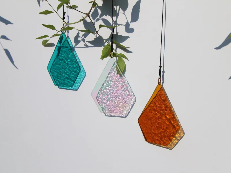 Décoration pendentif en Verre de Cathédrale Fait Main – Image 3