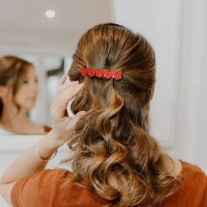 Barrette Clip en Feutrine et Paillettes - Cœur