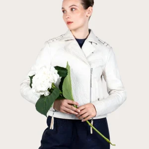 Veste blanche vegan en fibre d'ananas
